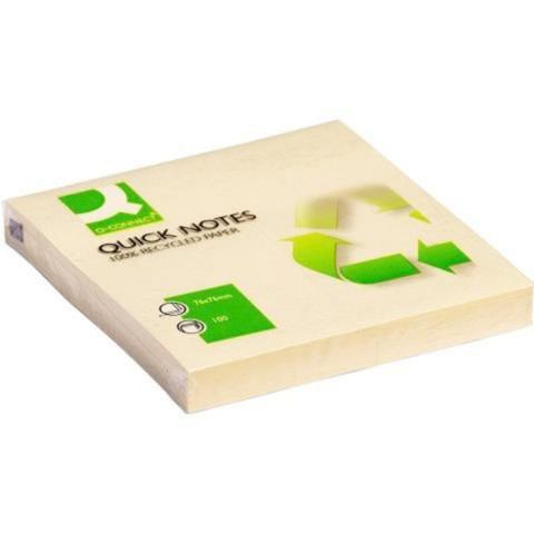 Q-Connect gule notes 76 x 76 mm genbrug 12 blokke